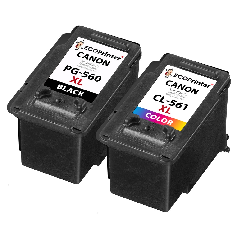Pack de 2 cartouches ECOPrinter équivalent à Canon PG-560 XL / CL-561 XL