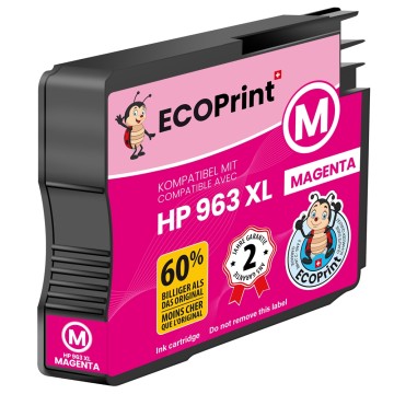 ECOPrinter HP 963M | Cartouche ECOPrinter équivalent à HP 963XL  | Famille HP 963 | Magenta (M) | 1'600 pages