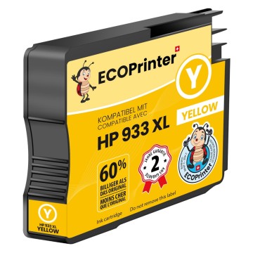 ECOPrinter HP 933Y | Cartouche ECOPrinter équivalent à HP 933 XL | Famille HP 932 / HP 933 | Jaune (Y) | 825 pages