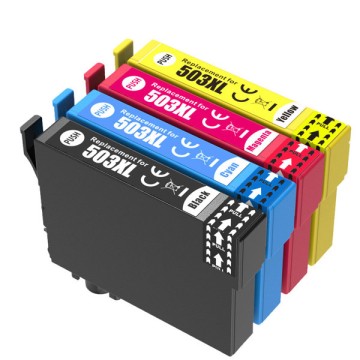 ECOPrinter Epson 503 | Pack Cartouche ECOPrinter équivalent à Epson 503 XL   | Famille Epson 503 (Piment) | 1 Noir et 3 Couleurs individuelles | 550/470 pages
