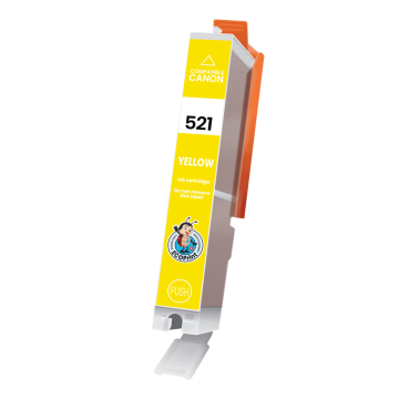 ECOPrinter Canon 521Y | Cartouche ECOPrinter équivalent à Canon CLI-521   | Famille Canon PGI-520 / CLI-521 | Jaune (Y) | 450 pages