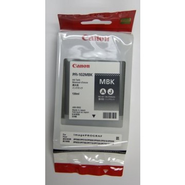 CANON PFI-102MBK | Cartouche d'encre Canon PFI-102MBK | IPF 700 | Mat noir | 130ml