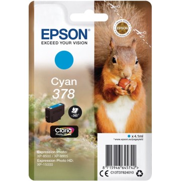 EPSON T378240 | Cartouche d'encre Epson 378 | XP-8500/8505/15000 (Écureuil) | Cyan (C) | 360 pages