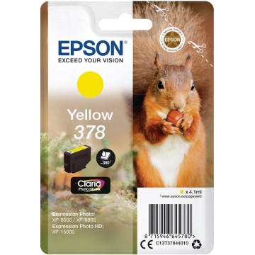 EPSON T378440 | Cartouche d'encre Epson 378 | XP-8500/8505/15000 (Écureuil) | Jaune (Y) | 360 pages