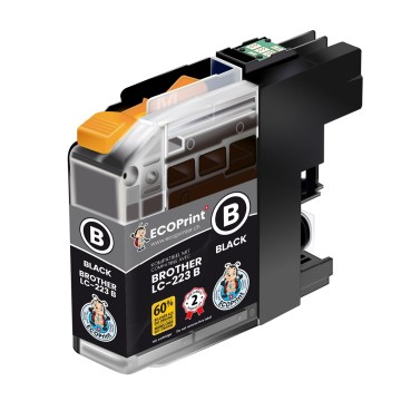 ECOPrinter Brother 223BK | Cartouche ECOPrinter équivalent à Brother LC-223  | Famille Brother LC-223 | Noir (BK) | 700 pages