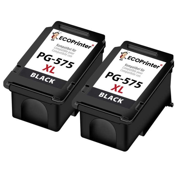 ECOPrinter Canon 575P3 | Pack de 2 cartouches ECOPrinter équivalent à Canon PG-575XL  | Famille Canon PG-575 / CLI-576 | Noir (BK) | 450 pages