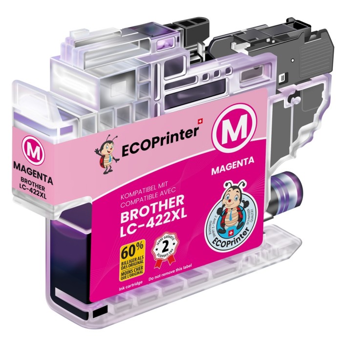ECOPrinter Brother 422XLM | Cartouche ECOPrinter équivalent à Brother LC-422XL   | Famille Brother LC-422 | Magenta (M) | 1'500 pages