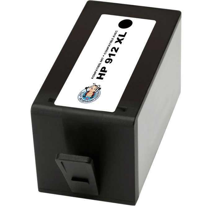 ECOPrinter HP 912BK | Cartouche ECOPrinter équivalent à HP 912XL  | Famille HP 912 | Noir (BK) | 825 pages