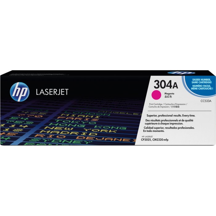 HP CC533A | Cartouche toner HP 304a | Color LaserJet CP2025 | Magenta (M) | 2'800 pages