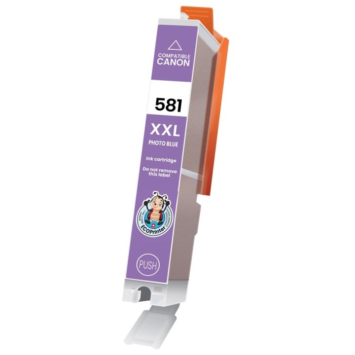 ECOPrinter Canon 581PB | Cartouche ECOPrinter équivalent à Canon CLI-581 XXL | Famille Canon PGI-580 / CL-581 | Bleu Photo (PB) | 9'140 pages
