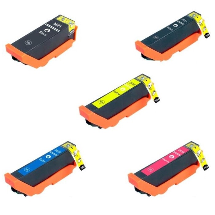 ECOPrinter Epson 433P1 | Pack de 5 cartouches ECOPrinter équivalent à Epson 33XL  | Famille Epson 33 (Orange) | 1 noir et 4 Couleurs individuelles | Pack XL Economique