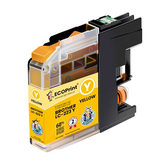 ECOPrinter Brother 223Y | Cartouche ECOPrinter équivalent à Brother LC-223  | Famille Brother LC-223 | Jaune (Y) | 700 pages